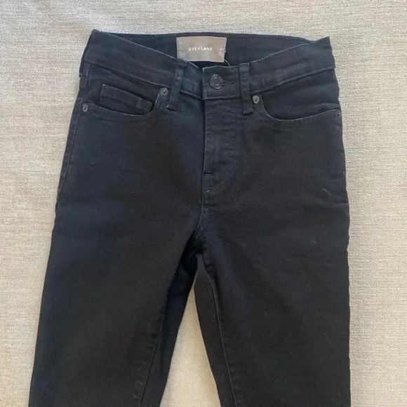 Everlane Mid-Rise Ankle Skinny Jeans Cotton Black Size 25 - Picture 6 of 12